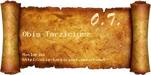 Obis Tarziciusz névjegykártya